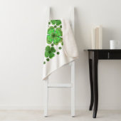 Custom Metallic Green Clover & Swirl Pattern  シェルパブランケット (インサイチュ)