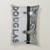 Custom Metallic Name Chrome Drip Glossy Silver アクセントクッション (裏面(縦))