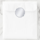 Custom Metallic Silver Look Blank Template Elegant ラウンドシール (バッグ)