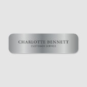 Custom Metallic Silver Office Employee Staff 名札 (正面)