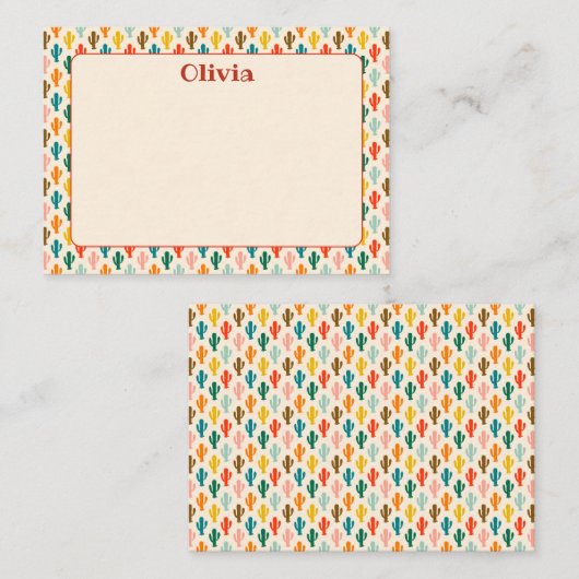Custom Mexican Cacti Note Card ノートカード (正面/裏面)