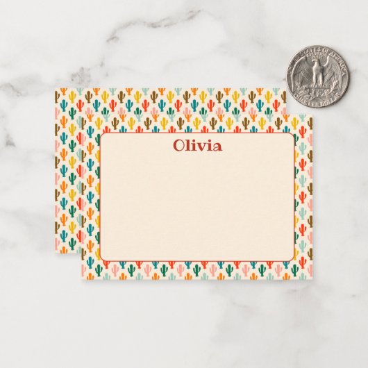 Custom Mexican Cacti Note Card ノートカード (正面/裏面インサイチュ)