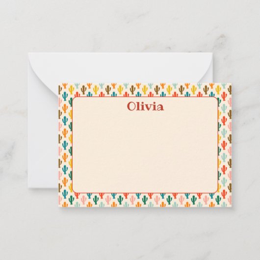 Custom Mexican Cacti Note Card ノートカード (正面)
