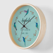 Custom Mexican Violetear Hummingbird  Clock 壁時計 (傾斜)