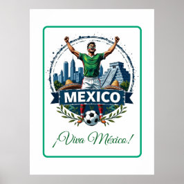 Custom Mexico National Football Team Celebration ポスター