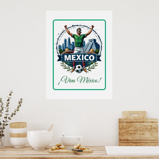 Custom Mexico National Football Team Celebration ポスター (キッチン)