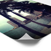 Custom Miami Florida Downtown and Harbor Travel ポスター (角)