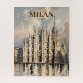 Custom Milan Duomo di Milano Vintage Watercolor ジグソーパズル
