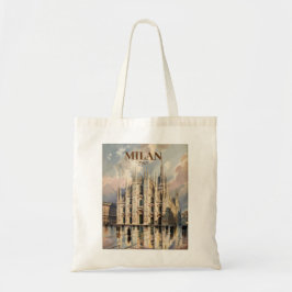 Custom Milan Duomo di Milano Vintage Watercolor トートバッグ