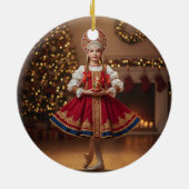 Custom Mini Russian Doll Nutcracker Photo セラミックオーナメント (裏面)