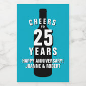 Custom Mini Wine Bottle Label for 25th Anniversary ワインラベル (シングルラベル)
