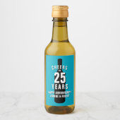 Custom Mini Wine Bottle Label for 25th Anniversary ワインラベル (正面)
