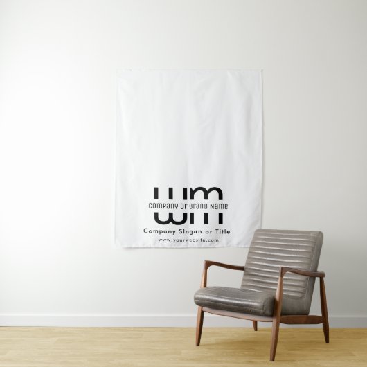 Custom Minimal Business Table Runner Banner White タペストリー (インサイチュ)