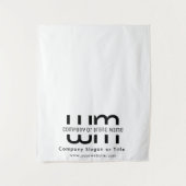 Custom Minimal Business Table Runner Banner White タペストリー (正面)