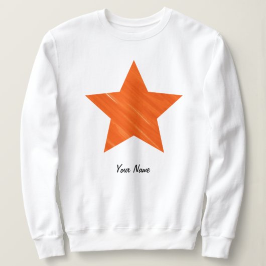 Custom Minimal Cool Aesthetic Orange Star   スウェットシャツ (デザイン正面)