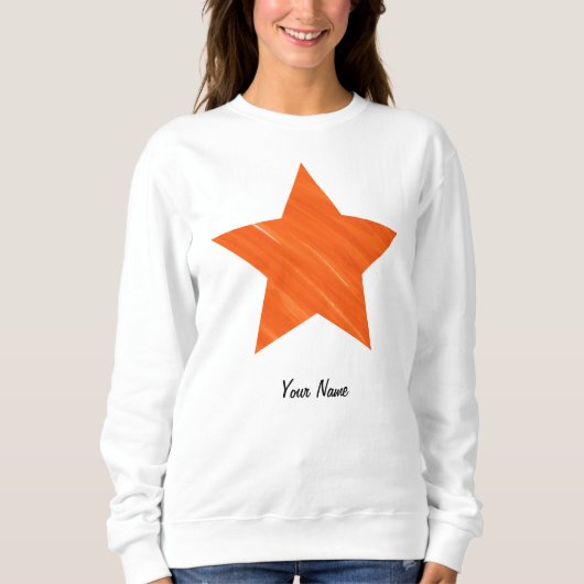 Custom Minimal Cool Aesthetic Orange Star   スウェットシャツ (正面)