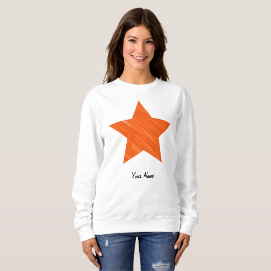 Custom Minimal Cool Aesthetic Orange Star   スウェットシャツ (正面フル)