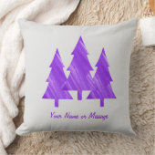 Custom Minimal Cool Aesthetic Purple Trees クッション (ブランケット)