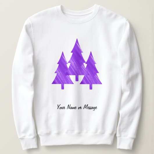 Custom Minimal Cool Aesthetic Purple Trees スウェットシャツ (デザイン正面)