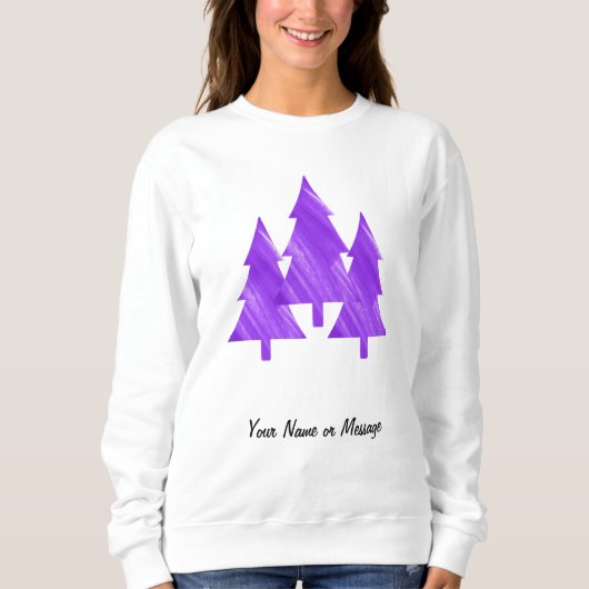 Custom Minimal Cool Aesthetic Purple Trees スウェットシャツ (正面)