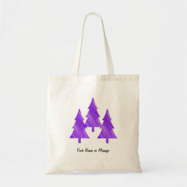 Custom Minimal Cool Aesthetic Purple Trees トートバッグ