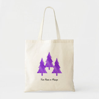 Custom Minimal Cool Aesthetic Purple Trees トートバッグ