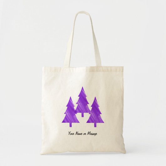 Custom Minimal Cool Aesthetic Purple Trees トートバッグ (正面)