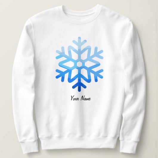 Custom Minimal CoolAesthetic Snowflake Lightblue   スウェットシャツ (デザイン正面)