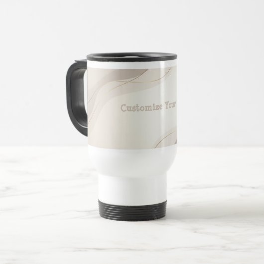 Custom Minimal Elegant Travel Mug トラベルマグ (正面左)