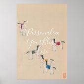 CUSTOM Minimal Japanese Folk Horse Art Print  ポスター (正面)