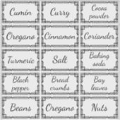 Custom Minimal Kitchen Spices Storage Labels シール (正面)