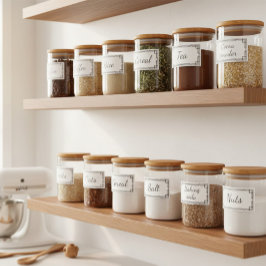 Custom Minimal Kitchen Storage Labels シール