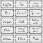 Custom Minimal Kitchen Storage Labels シール (正面)