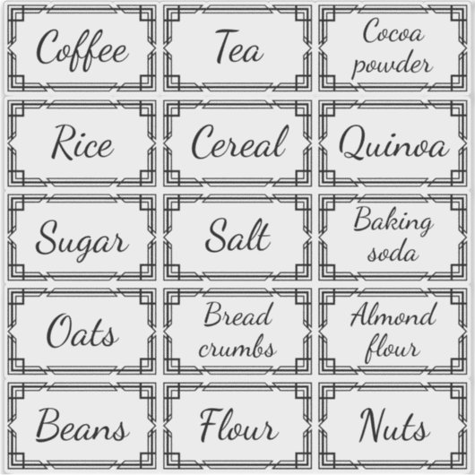 Custom Minimal Kitchen Storage Labels シール (正面)