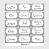 Custom Minimal Kitchen Storage Labels シール (シート)