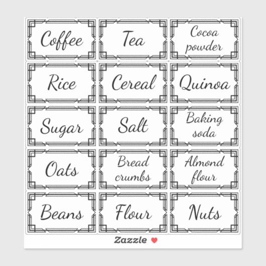 Custom Minimal Kitchen Storage Labels シール (シート)