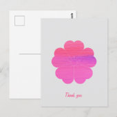 Custom Minimal Modern Geometric Pink Flower ポストカード (正面/裏面)