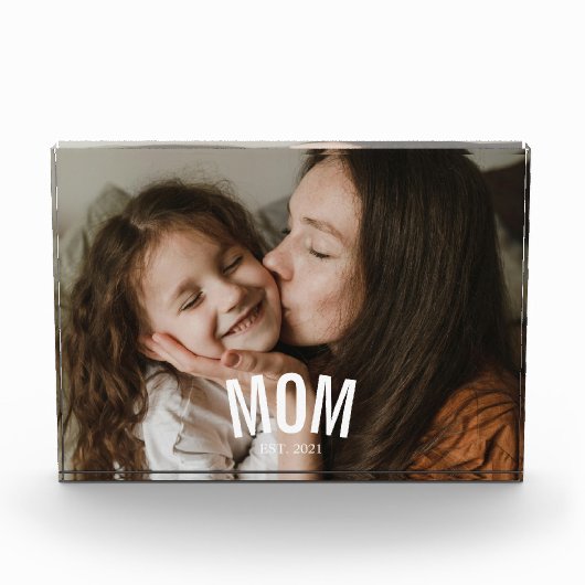 Custom Minimal Modern Mom Established Photo  フォトブロック (正面)