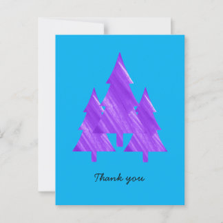 Custom Minimal Mordern Geometric Purple Trees ポストカード