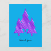 Custom Minimal Mordern Geometric Purple Trees ポストカード (正面)