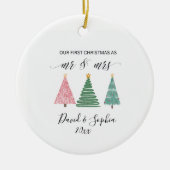 custom minimalist boho hand-drawn Christmas tree セラミックオーナメント (正面)