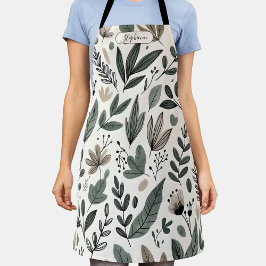 Custom Minimalist Botanical Cooking エプロン