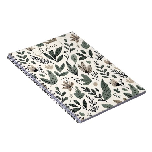 Custom Minimalist Botanical Journal Design ノートブック (右側)