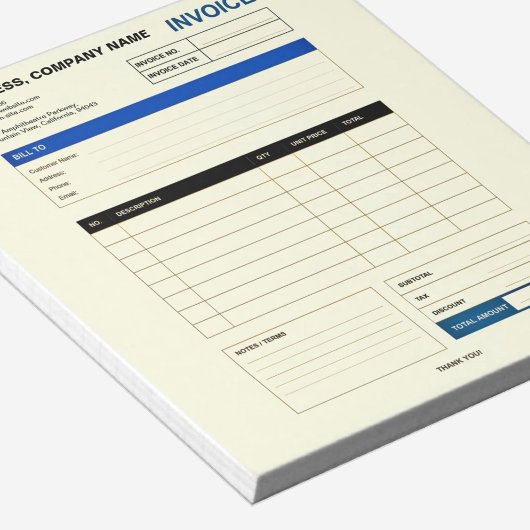 Custom Minimalist Business Invoice Sales Receipt ノートパッド