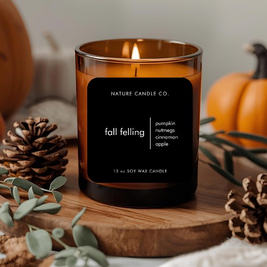 Custom Minimalist Candle | Black & White Fall スクエアシール
