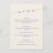 Custom Minimalist Classic Blue Wedding Dinner メニュー (正面)