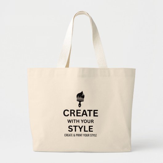 Custom Minimalist Company Branded Promotional  ラージトートバッグ (正面)
