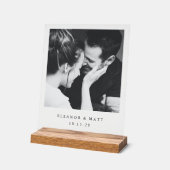 Custom Minimalist Couple Photo Wedding Clear アクリルサイン (傾斜)