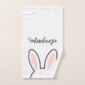 Custom Minimalist Cute Bunny Ears Happy Easter バスタオルセット (ハンドタオル)