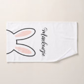 Custom Minimalist Cute Bunny Ears Happy Easter バスタオルセット (ハンドタオル)